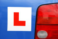 L plate on rear of car