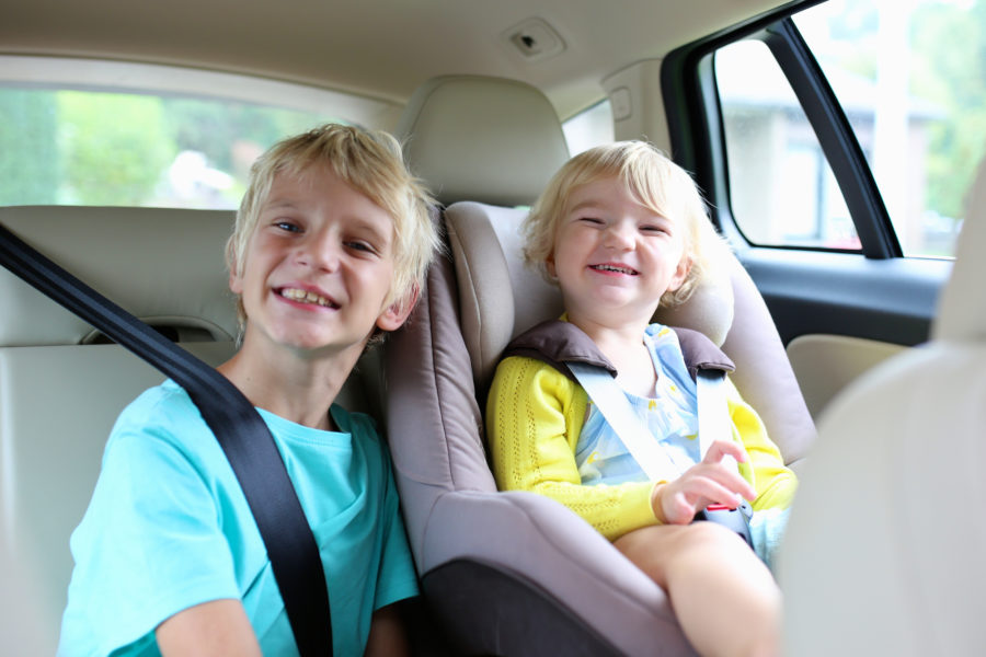 Children in the back of a car