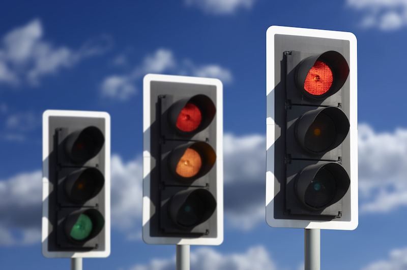 red and amber traffic lights