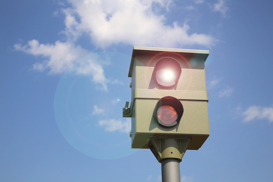 speeding ticket flash camera