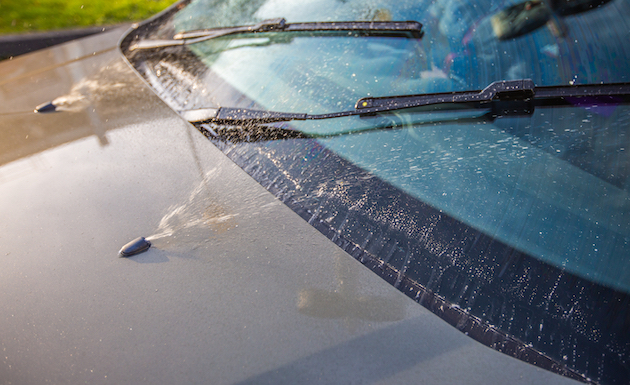 Cold weather and iced-up windscreen washer fluid nozzles.