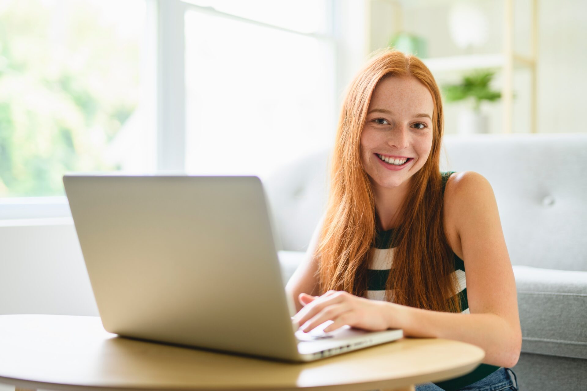 young lady on laptop